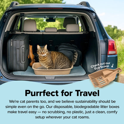 Eco-Friendly Disposable Litter Box Jumbo for Cats (Pack of 6)