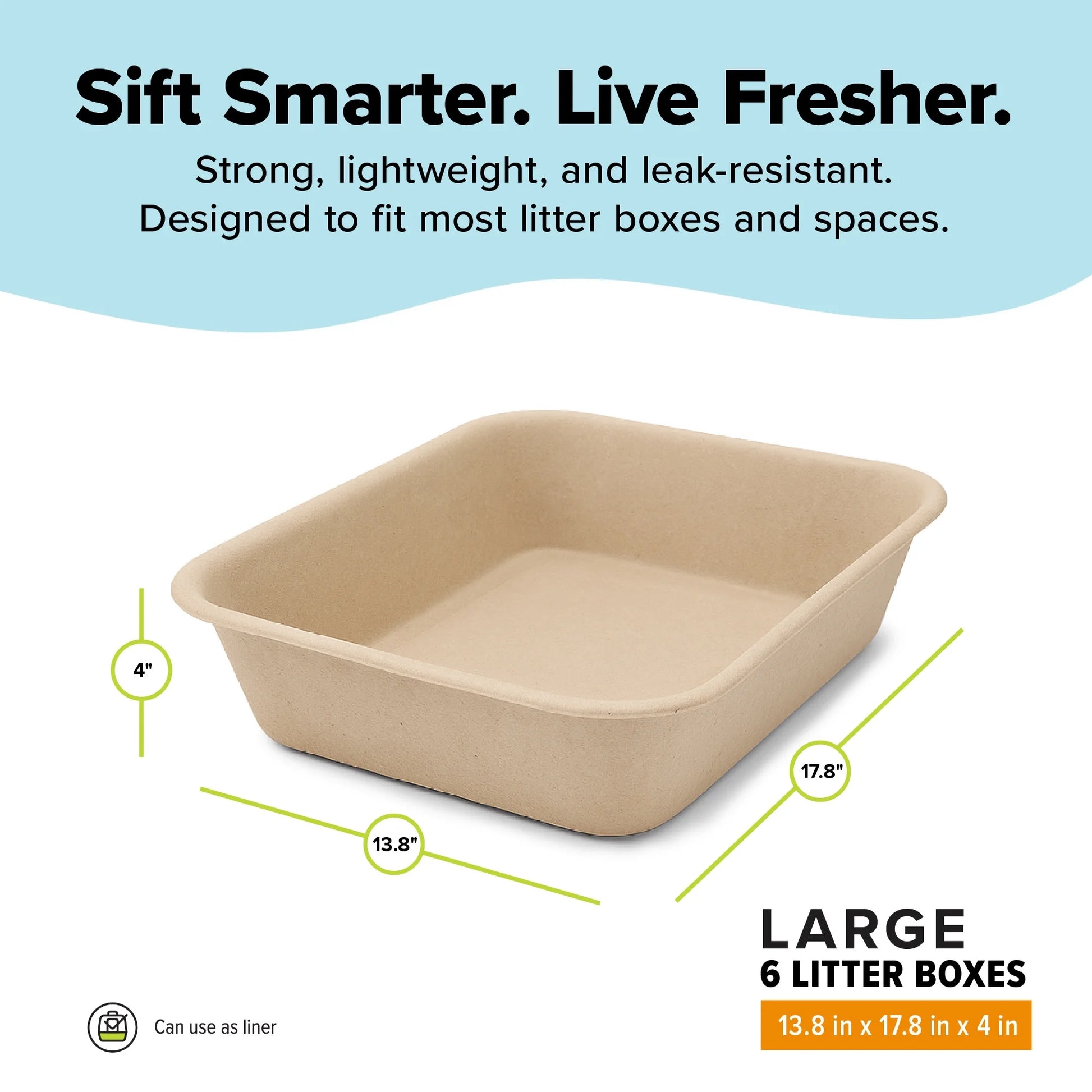 Eco-Friendly Disposable Litter Box Jumbo for Cats (Pack of 6)